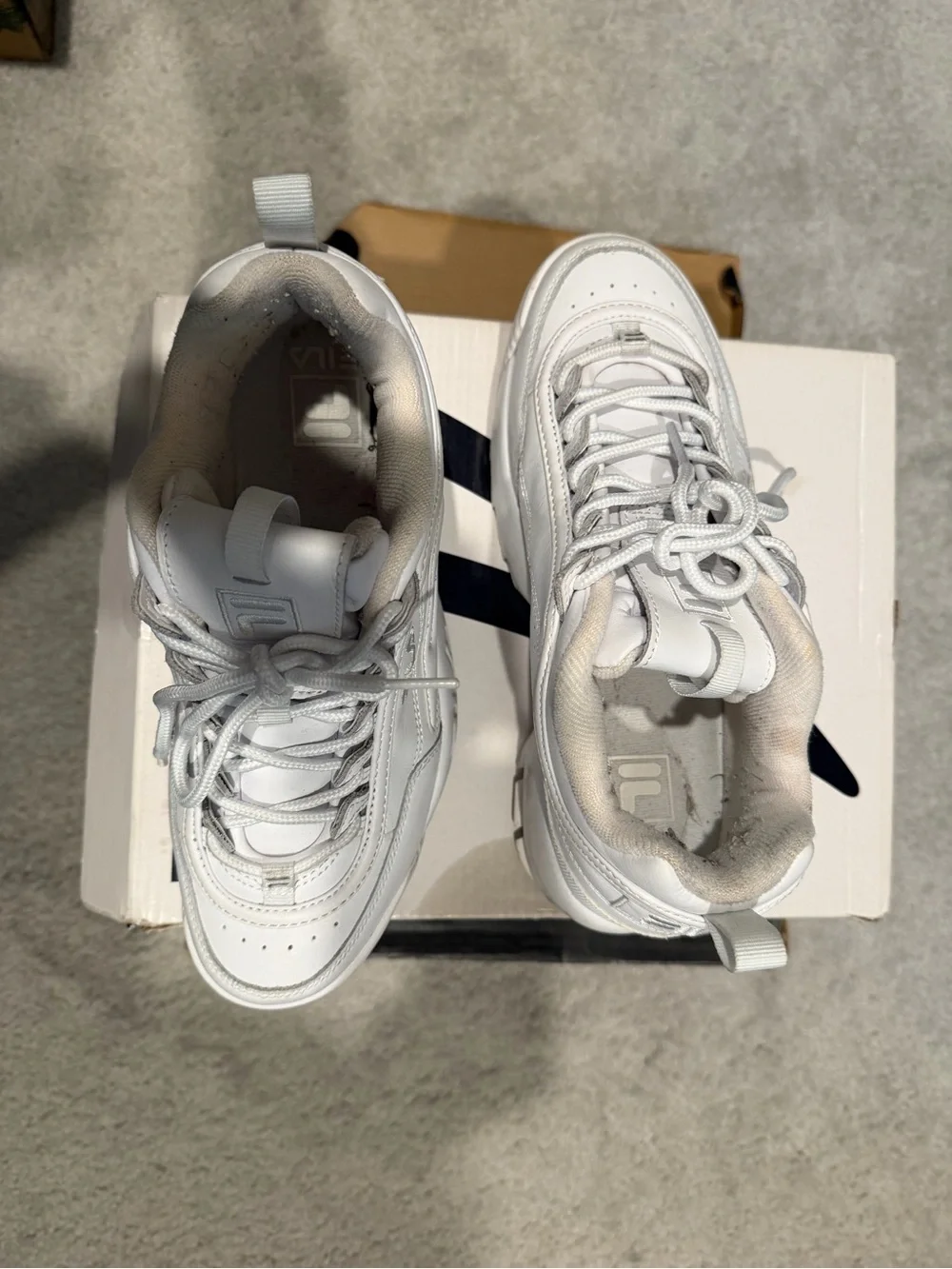 Fila White Disruptor II Premium Women's Chunky Sneakers